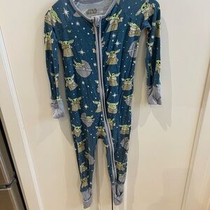 Star Wars Baby Yoda Kids Footie - Blue and Gray